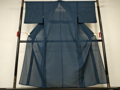 平和屋着物＊夏物 色無地 絽 流水楓紋紗 褐返色 正絹 逸品 AABA6589jd