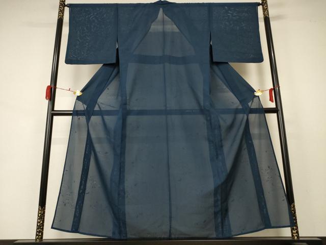 平和屋着物＊夏物 色無地 絽 流水楓紋紗 褐返色 正絹 逸品 AABA6589jd