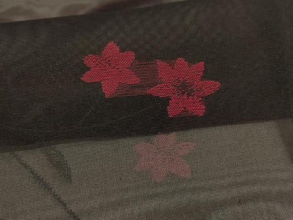 平和屋着物＊夏物 小紋 紗 草花文 正絹 逸品 未使用 AABA6590jd
