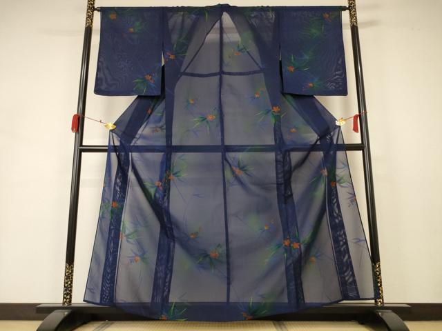 平和屋着物＊夏物 小紋 紗 草花文 正絹 逸品 未使用 AABA6596jd