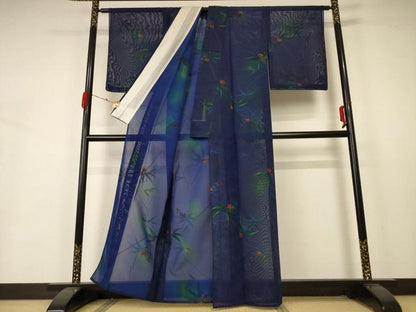 平和屋着物＊夏物 小紋 紗 草花文 正絹 逸品 未使用 AABA6596jd