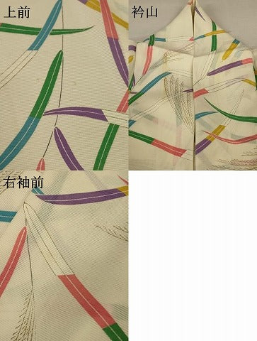 平和屋着物＊夏物 小紋 絽 枝葉文 正絹 逸品 AABA6601jd