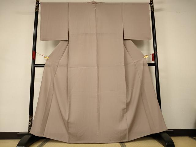 平和屋着物＊夏物 色無地 絽 白茶色 正絹 逸品 AABA6602jd
