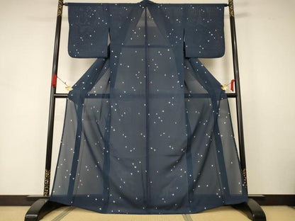平和屋着物＊夏物 小紋 絽 抽象文様 正絹 逸品 AABA6604jd