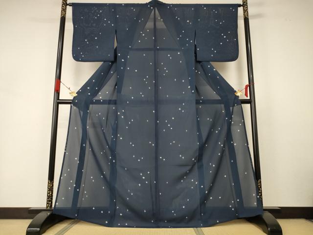 平和屋着物＊夏物 小紋 絽 抽象文様 正絹 逸品 AABA6604jd
