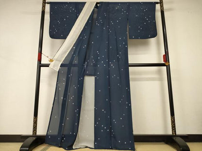 平和屋着物＊夏物 小紋 絽 抽象文様 正絹 逸品 AABA6604jd