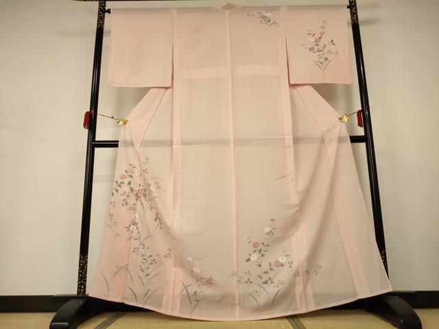 平和屋着物＊夏物 訪問着 絽 草花文 正絹 逸品 未使用 AABA6605jd