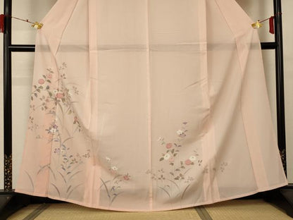 平和屋着物＊夏物 訪問着 絽 草花文 正絹 逸品 未使用 AABA6605jd