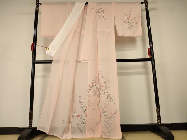 平和屋着物＊夏物 訪問着 絽 草花文 正絹 逸品 未使用 AABA6605jd