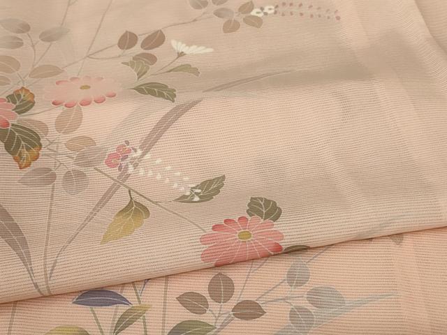 平和屋着物＊夏物 訪問着 絽 草花文 正絹 逸品 未使用 AABA6605jd