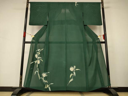 平和屋着物＊夏物 訪問着 絽 草花文 正絹 逸品 AABA6606jd