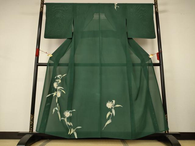 平和屋着物＊夏物 訪問着 絽 草花文 正絹 逸品 AABA6606jd