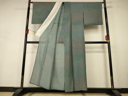 平和屋着物＊夏物 小紋 絽 舞花文 正絹 逸品 AABA6609jd