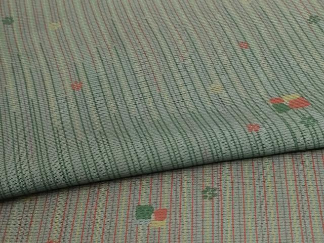 平和屋着物＊夏物 小紋 絽 舞花文 正絹 逸品 AABA6609jd