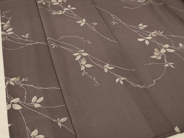 平和屋着物＊夏物 小紋 絽 枝葉文 正絹 逸品 AABA6610jd