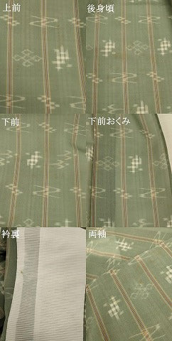 平和屋着物＊夏物 本場琉球絣 夏琉球 絣文 正絹 逸品 AABA6611jd