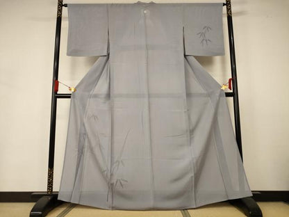 平和屋着物＊夏物 無地絵羽訪問着 絽 笹文紗 薄墨色 正絹 逸品 AABA6612jd
