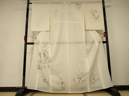 平和屋着物＊夏物 訪問着 絽 枝葉文 正絹 逸品 AABA6614jd