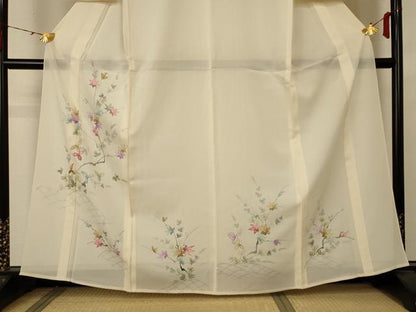 平和屋着物＊夏物 訪問着 絽 枝葉文 正絹 逸品 AABA6614jd