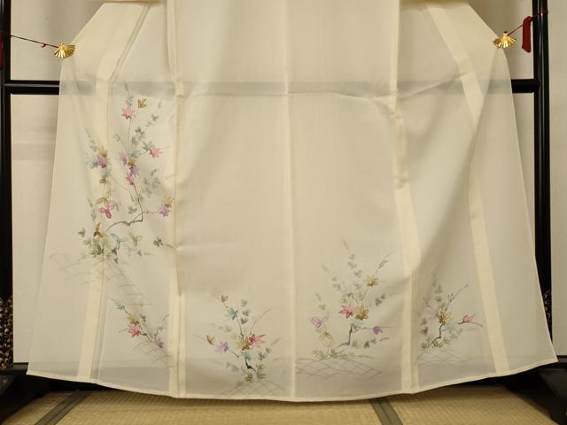 平和屋着物＊夏物 訪問着 絽 枝葉文 正絹 逸品 AABA6614jd