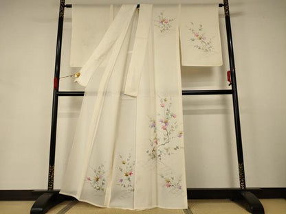 平和屋着物＊夏物 訪問着 絽 枝葉文 正絹 逸品 AABA6614jd