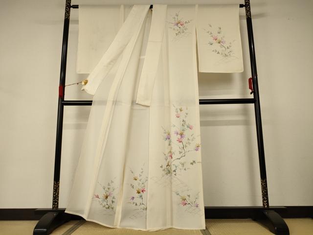 平和屋着物＊夏物 訪問着 絽 枝葉文 正絹 逸品 AABA6614jd