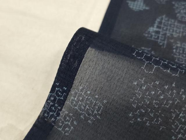 平和屋着物＊夏物 紗紬 幾何学文様 正絹 逸品 AABA6617jd