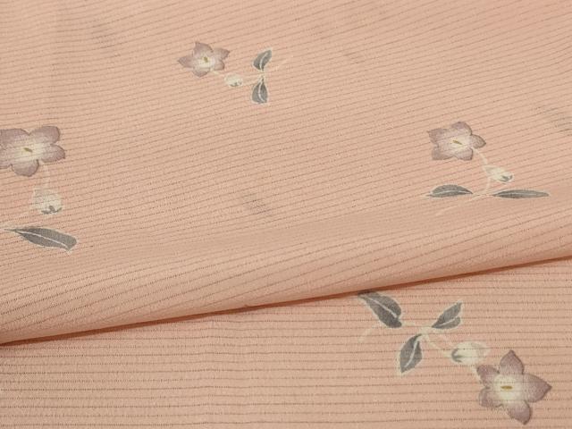 平和屋着物＊夏物 小紋 絽 草花文 洗える着物 AABA6622jd