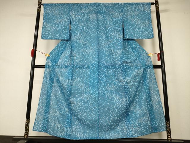 平和屋着物＊夏物 小紋 絽 魚文 洗える着物 AABA6626jd