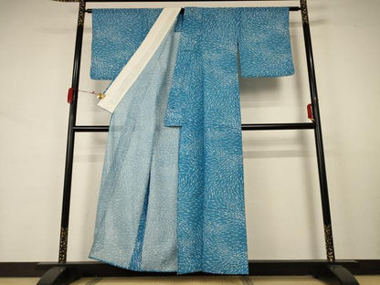 平和屋着物＊夏物 小紋 絽 魚文 洗える着物 AABA6626jd