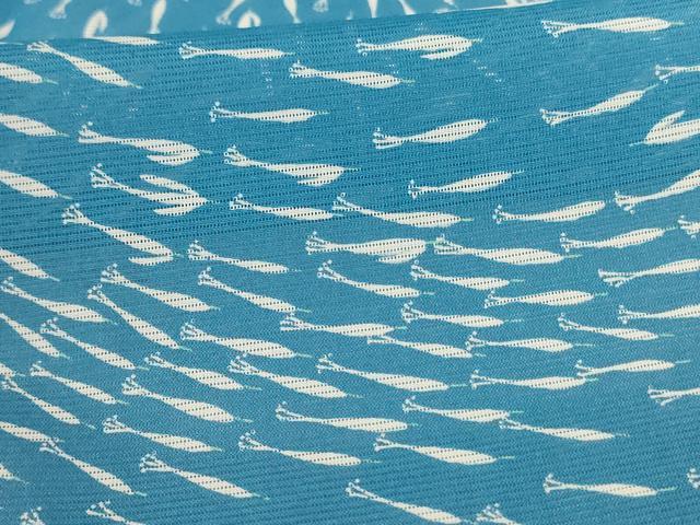 平和屋着物＊夏物 小紋 絽 魚文 洗える着物 AABA6626jd