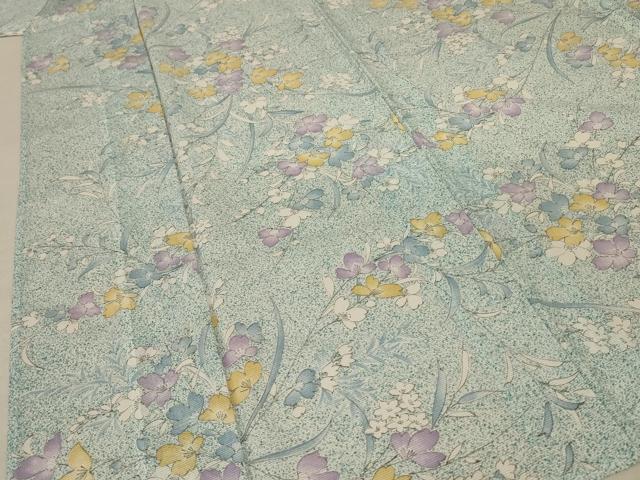 平和屋着物＊夏物 小紋 絽 草花文 洗える着物 AABA6637sx