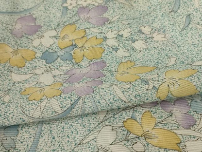 平和屋着物＊夏物 小紋 絽 草花文 洗える着物 AABA6637sx