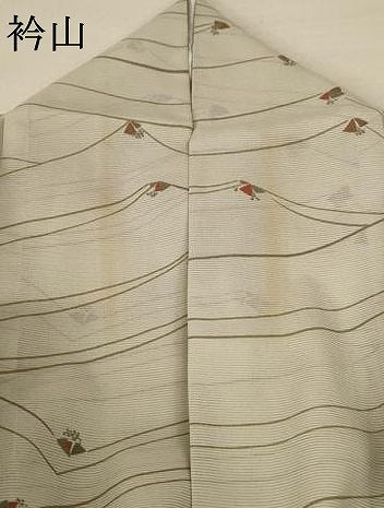 平和屋着物＊夏物 小紋 絽 舞花文 洗える着物 AABA6638jd