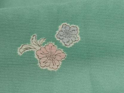平和屋着物＊夏物 小紋 絽 舞花文 洗える着物 AABA6639jd
