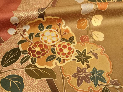 平和屋着物●訪問着 作家物 駒刺繍 雪輪吉祥花文 金彩 正絹 逸品 AABA6641ck