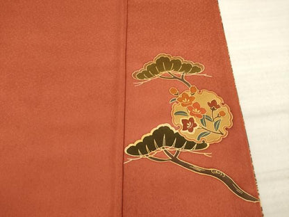 平和屋着物●訪問着 作家物 駒刺繍 雪輪吉祥花文 金彩 正絹 逸品 AABA6641ck