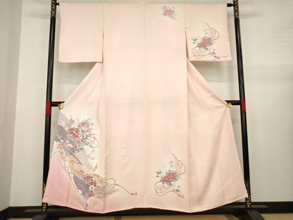 平和屋着物●訪問着 花絵巻文 金彩 正絹 逸品 AABA6659ck