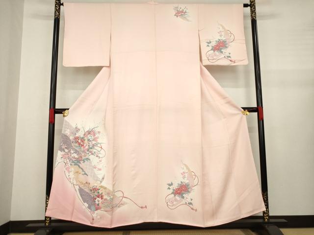 平和屋着物●訪問着 花絵巻文 金彩 正絹 逸品 AABA6659ck