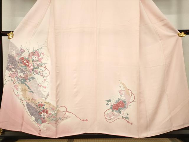 平和屋着物●訪問着 花絵巻文 金彩 正絹 逸品 AABA6659ck