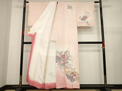 平和屋着物●訪問着 花絵巻文 金彩 正絹 逸品 AABA6659ck