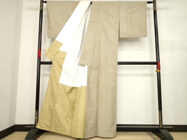 平和屋着物●本場大島紬　縞　正絹　逸品　AABA6663ck
