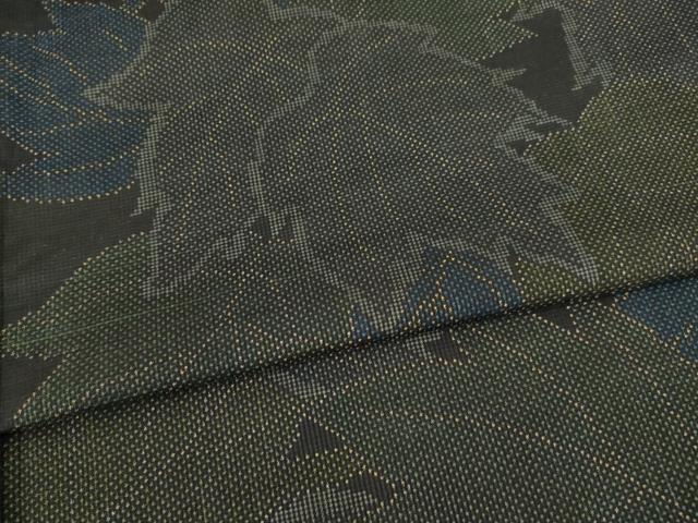 平和屋着物●本場大島紬 一元絣 葉づくし 正絹 逸品 AABA6684ck
