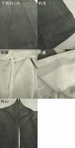 平和屋着物●江戸小紋　鮫小紋柄　黒地　正絹　逸品　AABA6685ck