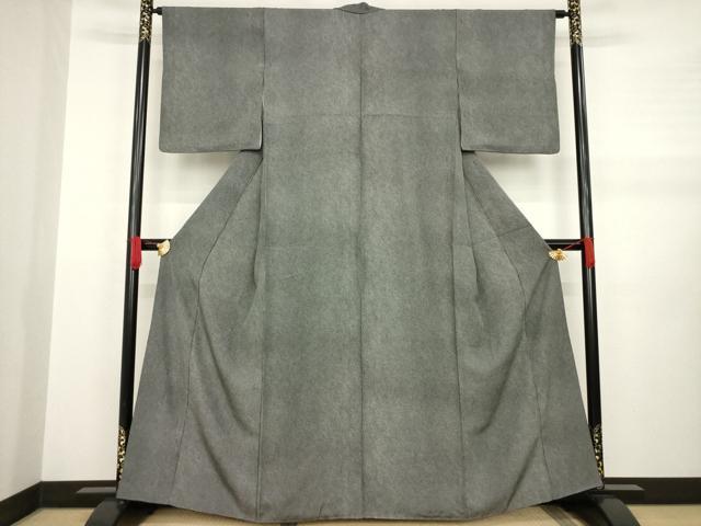 平和屋着物●江戸小紋　鮫小紋柄　黒地　正絹　逸品　AABA6685ck