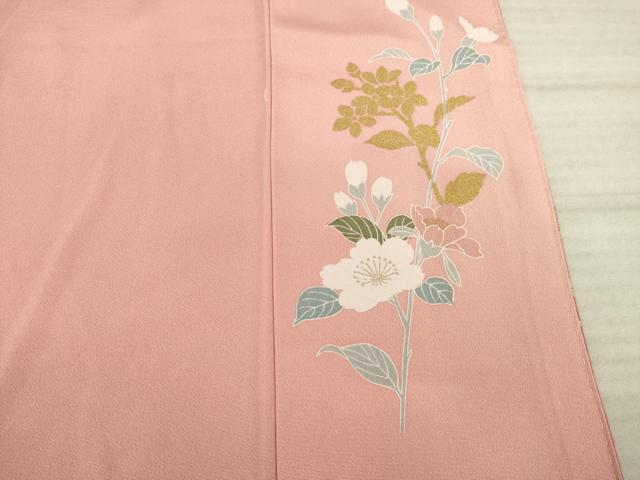 平和屋着物●訪問着 友禅 枝花文 暈し染め 金銀彩 正絹 逸品 AABA6696ck