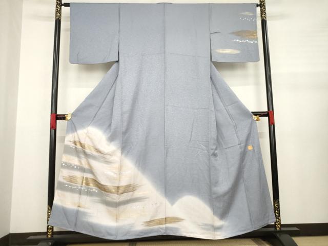 平和屋着物●訪問着　作家物　堀省平　遠山箔散らし文　暈し染め　金銀彩　正絹　逸品　AABA6698ck
