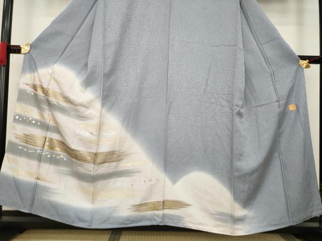 平和屋着物●訪問着　作家物　堀省平　遠山箔散らし文　暈し染め　金銀彩　正絹　逸品　AABA6698ck