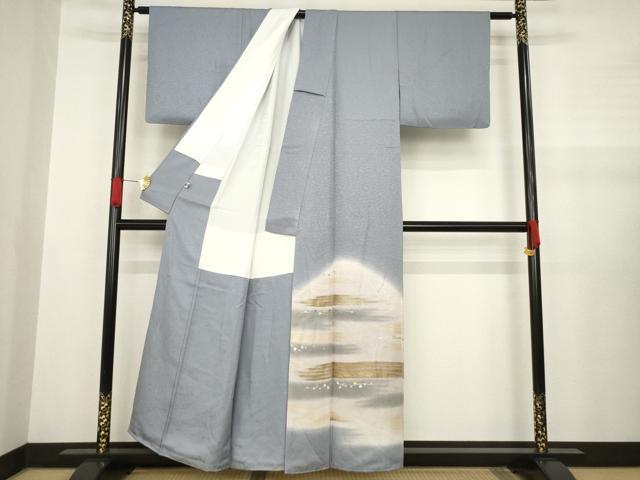 平和屋着物●訪問着　作家物　堀省平　遠山箔散らし文　暈し染め　金銀彩　正絹　逸品　AABA6698ck
