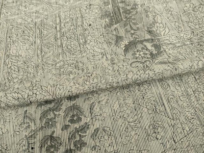 平和屋着物●上質な紬 手描き 切り嵌め花文 正絹 逸品 AABA6711ck